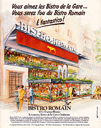 Publicit Bistro Romain 1982